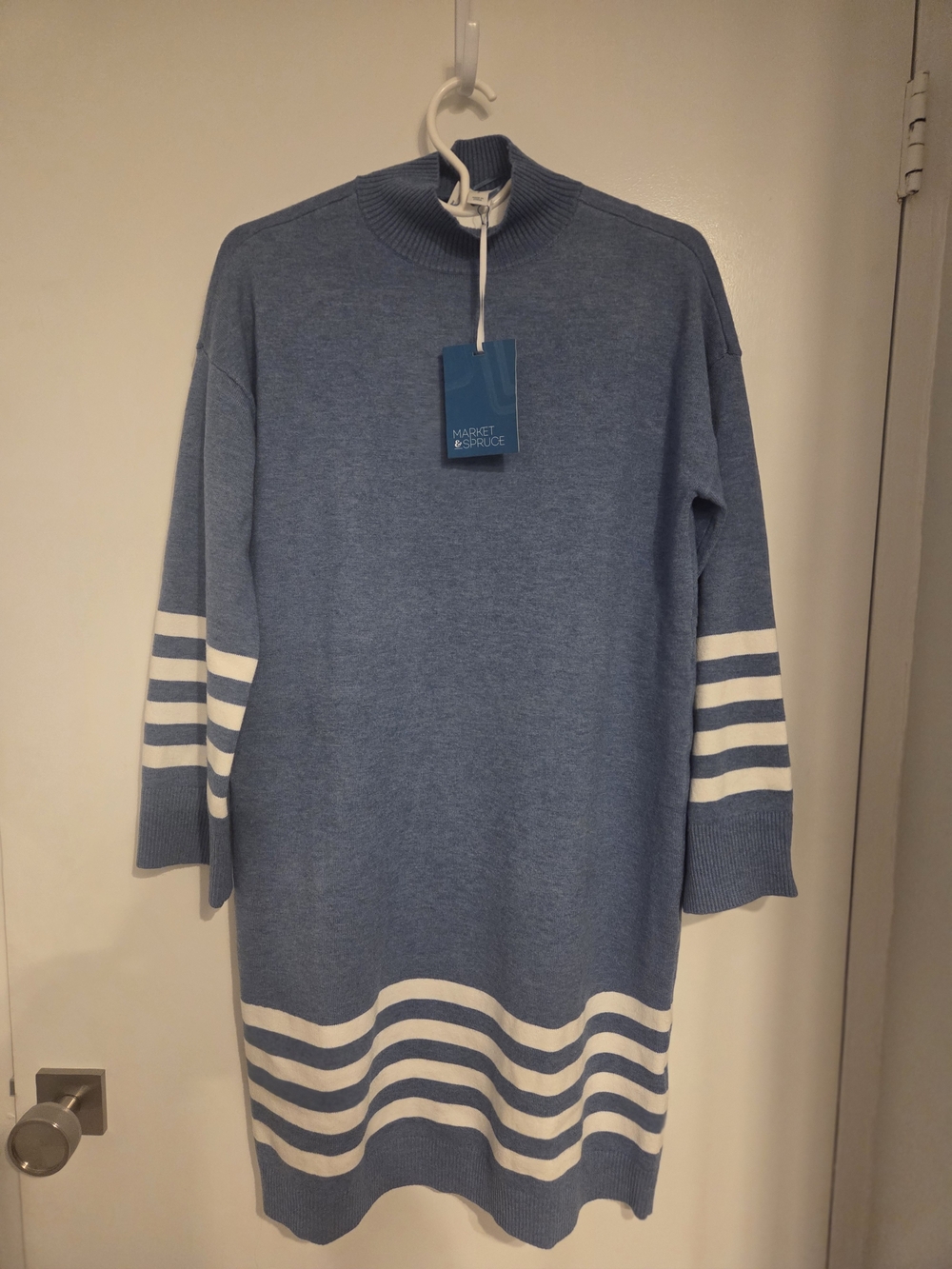 Market & Spruce Women's Soft Sky Blue Sweater Dress -Small
